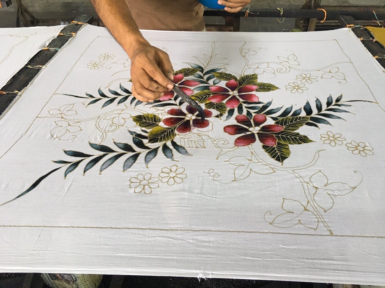 Batik art on cloth in Penang