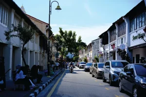 street with rows of old shophouses