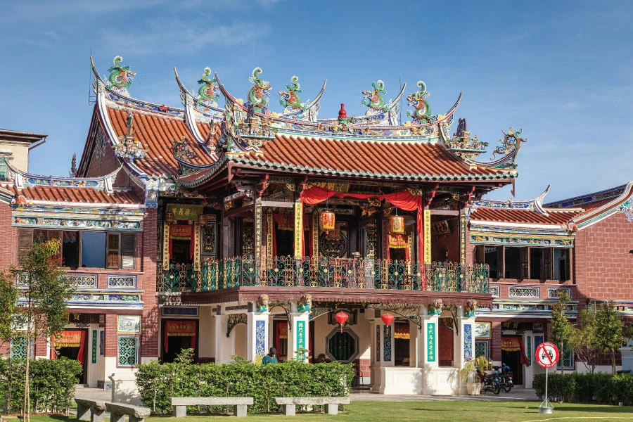building with traditional Chinese architecture and design
